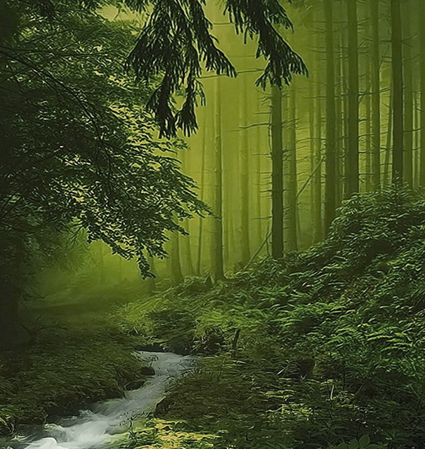 Elf Island and wild wood. Part present-day Amblève, part legend.